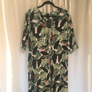 NWT Rachel Zoe Palm Print Duster
